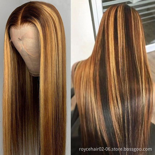Amanda Hair 100% Indian Mink Human Hair P4/30 Ombre Hair Pre Plucked Soft 4x4 HD Transparent Lace Closure Wig
